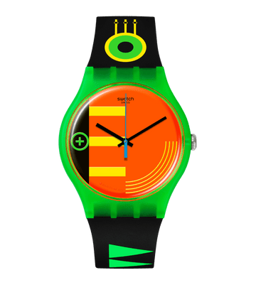 Swatch Neon Rider Orange Dial Multi Colour Strap Unisex Watch | SO29G106